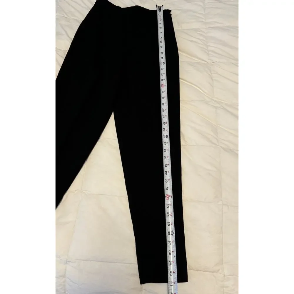 VTG Y2K Black ABS ALLEN B SCHWARTZ Dress Pant Legging 100% Wool Sz 4 Work - Picture 7 of 7